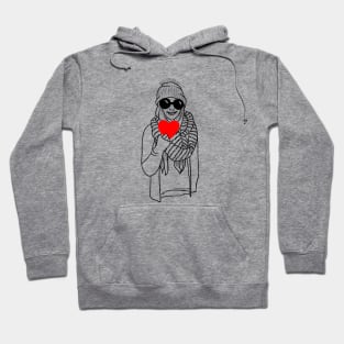 Girl in sunglasses holding heart Hoodie